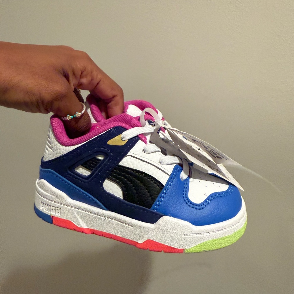Puma Kids' Blue and Pink Sneakers